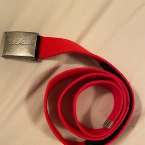 Eddie Bauer cloth belt with interior zippered pocket
